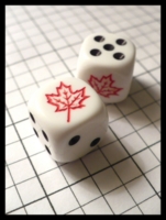 Dice : Dice - 6D - White Opaque Dice with Black Pips and A Red Maple Leaf on the 1 Ebay Aug 2009